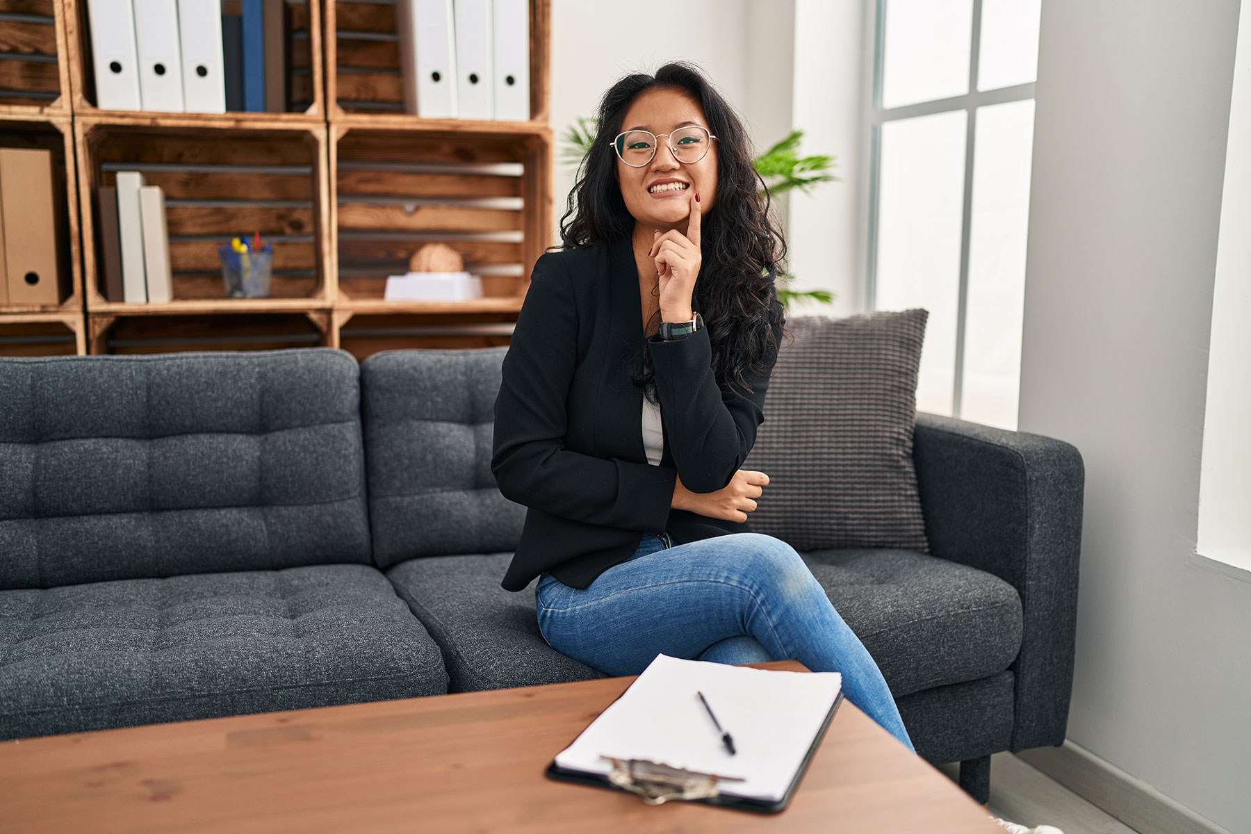 a behavioral health technician waits for the arrival of a new client