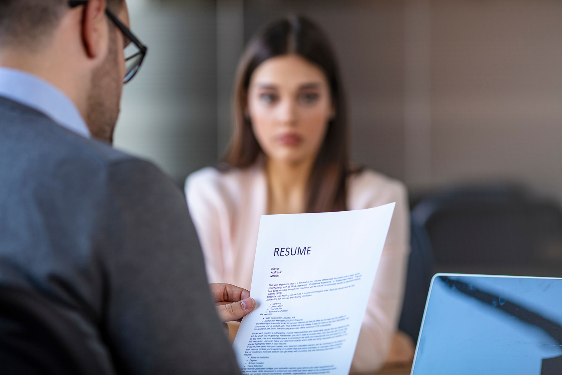 a womans resume is considered for a healthcare job