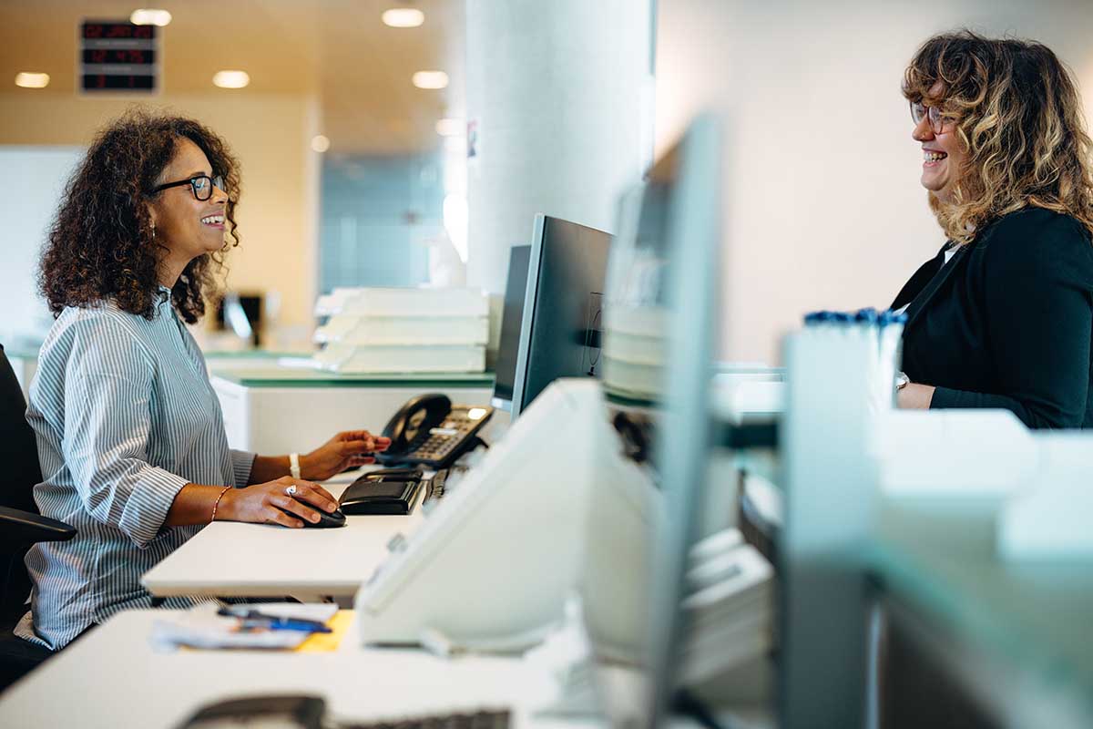 a woman works an administrative job in behavioral health