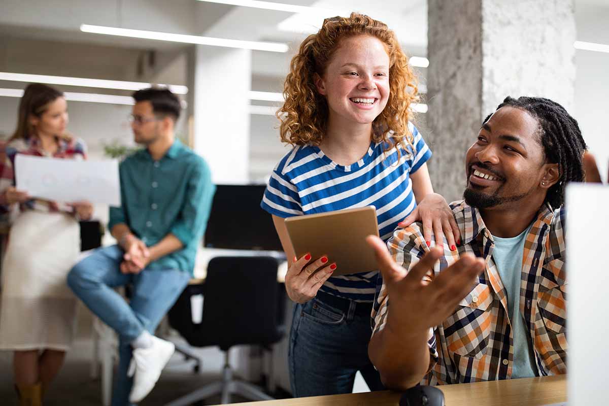 coworkers take steps together to improve communication in their workplace