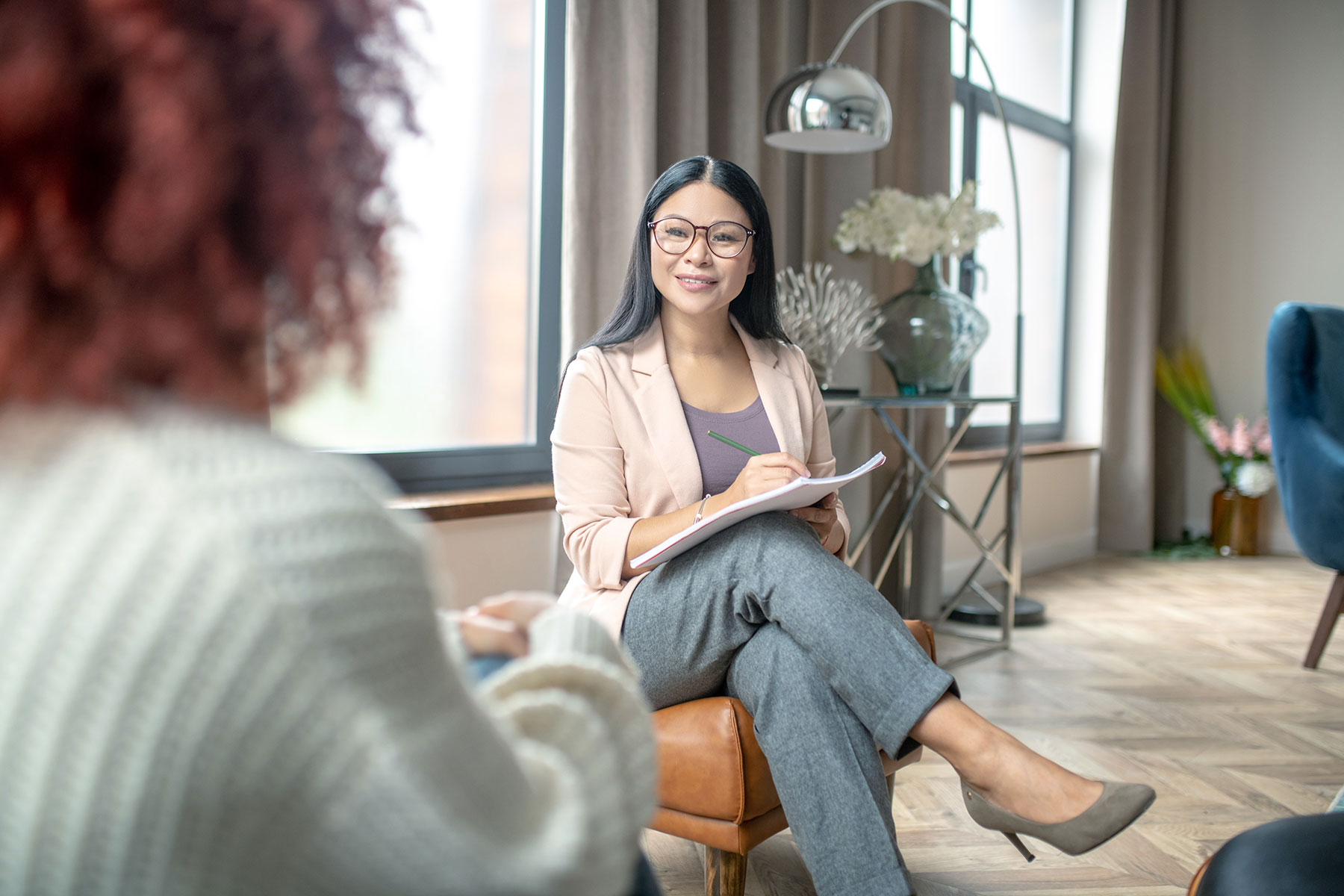 a mental health technician meets with a new client