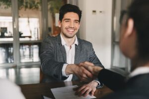 a man impresses a potential employer with his skills