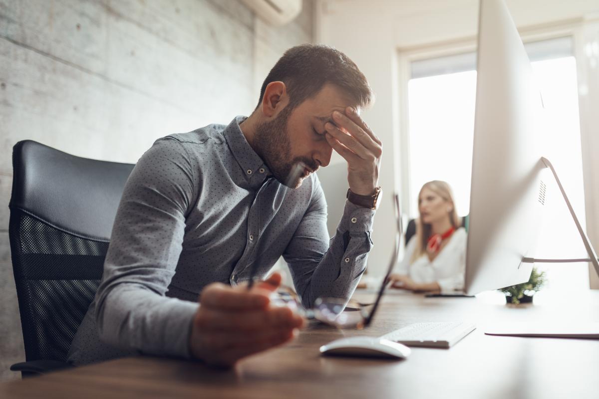 a young man begins to struggle with managing his stress at work and it effects his performance