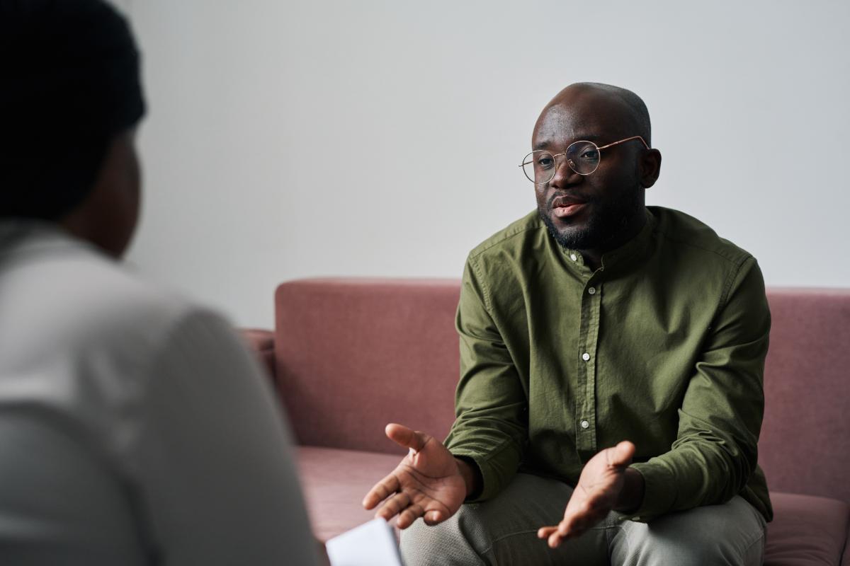 a man entering counseling learns the role of his new behavioral health therapist and how they will help him