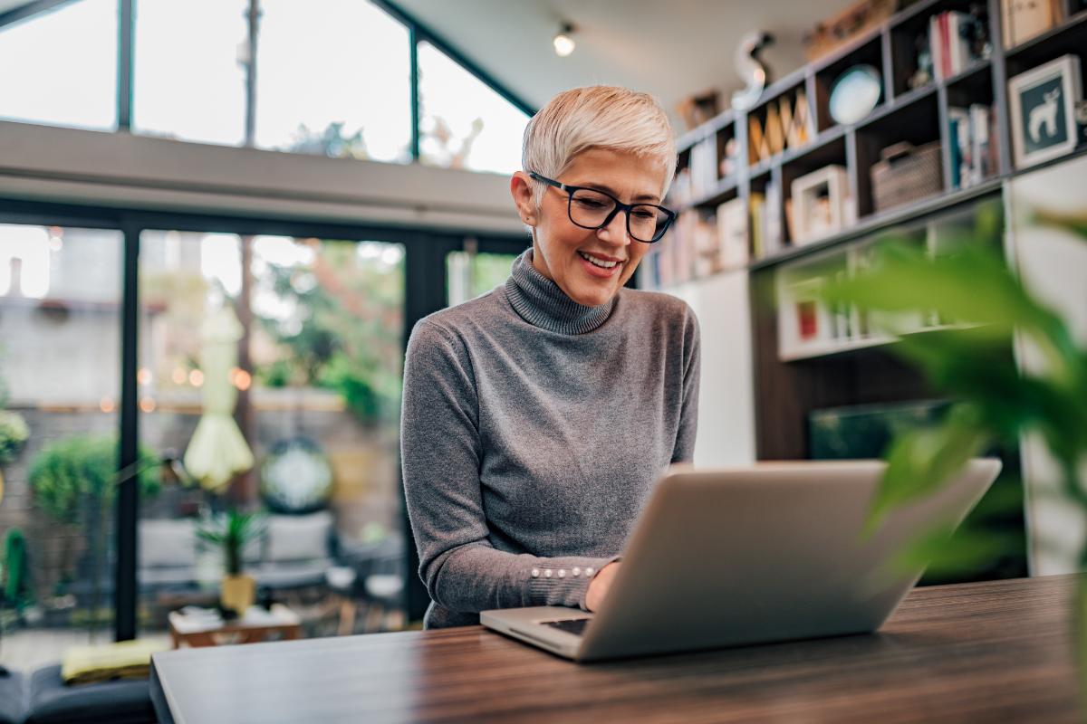 a woman enjoys the benefits of her part time job which show up in her work life balance