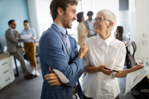 professionals network at a job fair event