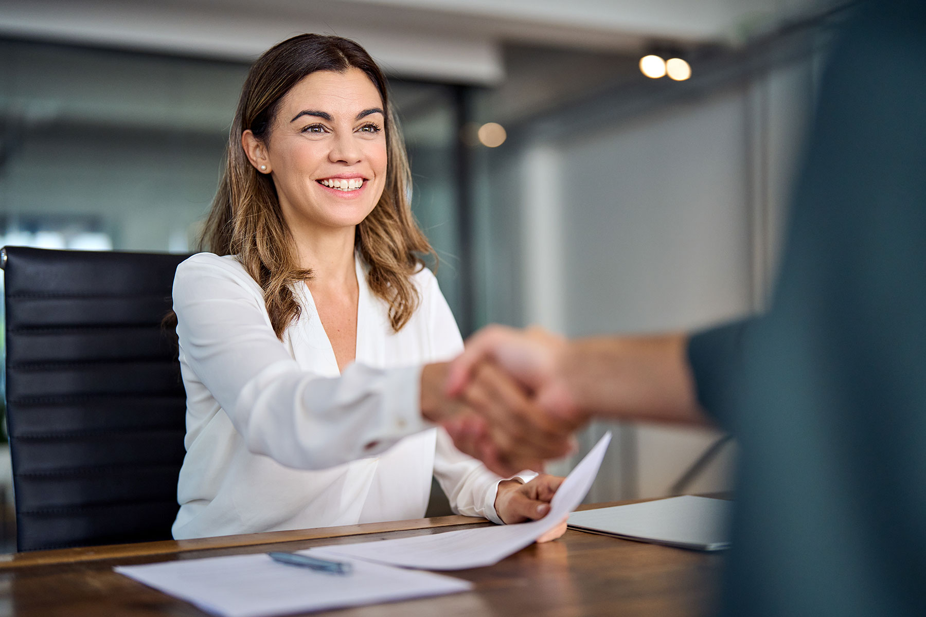 a social worker meets with a new client
