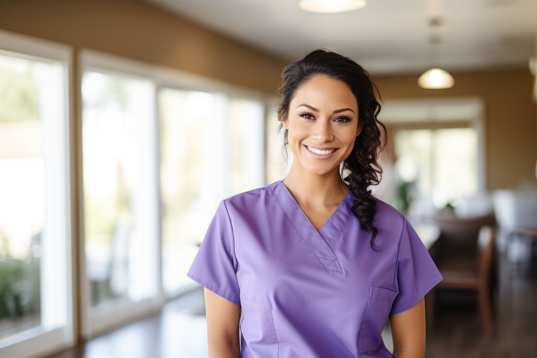 a woman enjoys her job at an outpatient institution